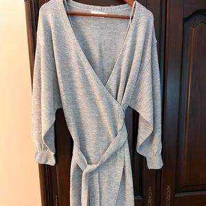 Gray sweater dress
